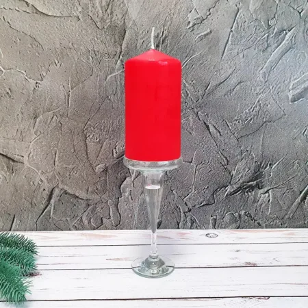 Свічка столова циліндр Bispol sw60/100 030 червоний