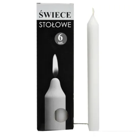 Набір свічок столових Bispol S1 66 білі 6 шт