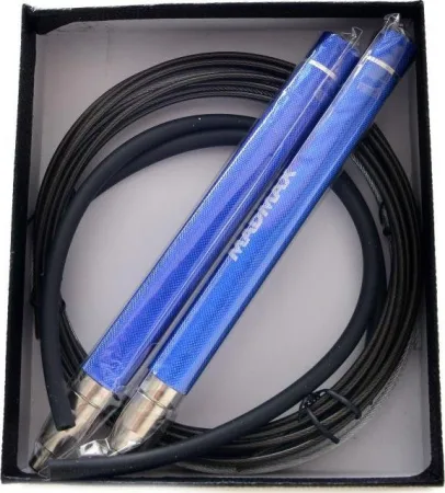 Скоростная скакалка на подшипниках алюминиевая MadMax MFA-286 Speed jump rope Blue