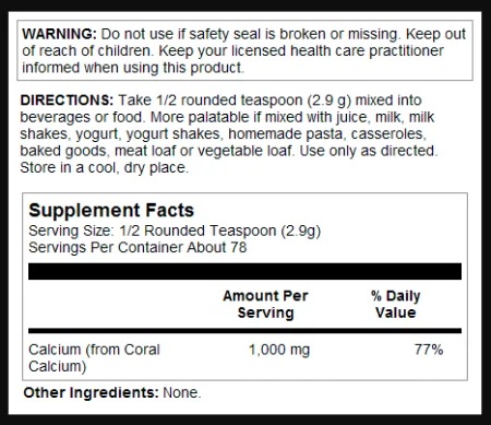 Coral Calcium Powder 1000 мг - 227 г