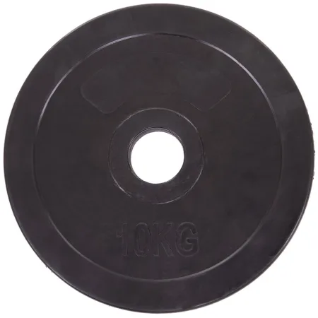 Rubber-coated barbell discs 52 mm 10 kg black