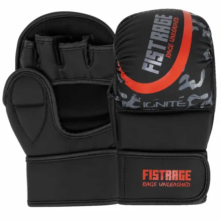 Рукавички краби спарингові для MMA FISTRAGE чорно-червоні M