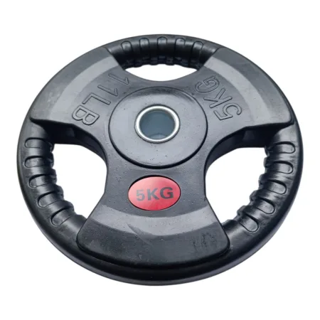 Обрезиненные диски (блины) с тремя хватами и металической втулкой - 5 кг