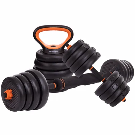 Набір трансформер гантелі гиря штанга упори 6в1 FED 30 кг чорний