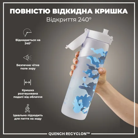 Пляшка для води ION8 1000 мл. BPA Free, Times To Drink, (ЕКО пляшка) BPA Free, Camo