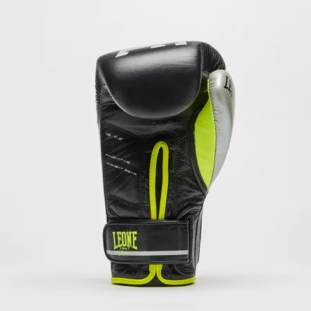 Боксёрские перчатки Leone GN110F REVO FLUO Black 14 унций (бинты 4 м. в комплекте)