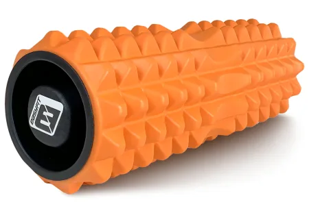 Масажний ролик EasyFit Grid Roller 33 см v.1,2 із заглушками з обох сторін оранжевий