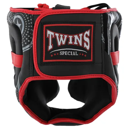 Шолом боксерський з повним захистом PVC TWN Чорно-Червоний M
