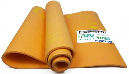 Килимок для йоги та фітнеса EasyFit PER Premium Mat 8 мм + чохол помаранчевий