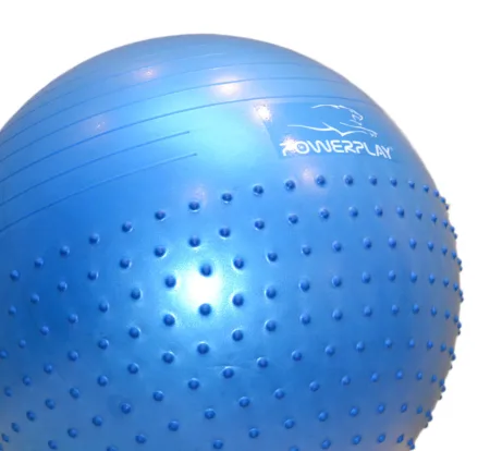 М'яч для фітнесу (фітбол) напівмасажний PowerPlay 4003 Ø65 cm Gymball Синій + помпа