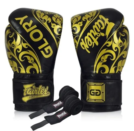 Боксерські рукавиці Fairtex BGVG2 Velcro Black 14 унцій (бинти в комплекті)