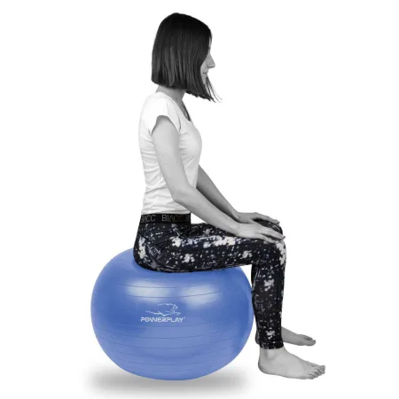 Мяч для фитнеса фитбол PowerPlay 4001 Ø65 cm Gymball синий + насос