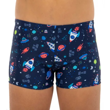Плавки боксери для хлопчиків для плавання Планети вік 6-8 років темно-синій 8
