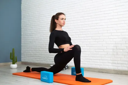 Yoga Block 2 pcs (Pair) PowerPlay 4006 Yoga Brick EVA Blue