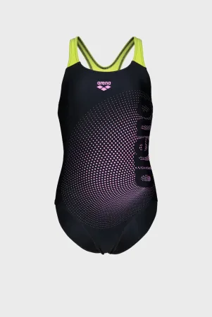 Купальник для плавання злитий Arena DIM LIGHT SWIMSUIT SWIM PRO BA дет (оригінал) 128 см - чорний-жовтий-рожевий