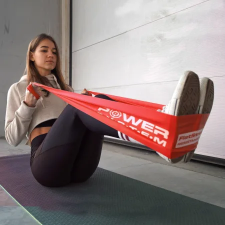 Стрічка еспандер для спорту та реабілітації Power System PS-4122 Flat Stretch Band Level 2 Red 9 - 11 кг.