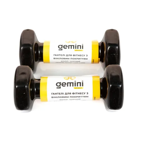 Гантелі Sport для фітнесу з вініловим покриттям 2 шт по 1,0 кг GSD-1.0BK