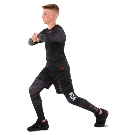 Костюм компресійний дитячий рашгард лонгслів штани та шорти VNM UFC FIGHT WEEK 2XS-L, чорний-сірий 9540B-9640B-V5031 L