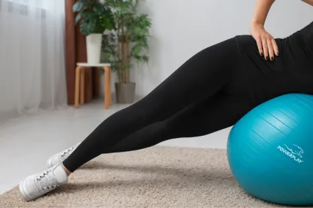 М'яч для фітнесу фітбол PowerPlay 4001 Ø65 cm Gymball м'ятний + помпа