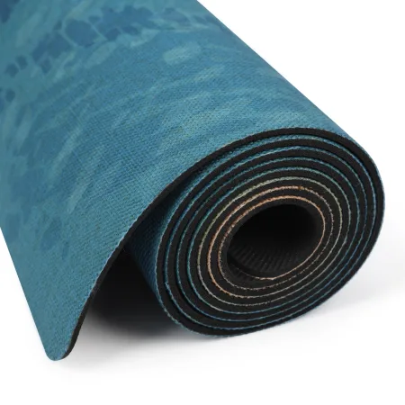 Килимок для йоги каучуковий лляний Pro 183 см*68 см*4 мм - Sea