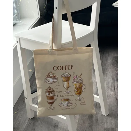 Екошопер BookOpt BK4067 "But first Coffee" бежевий