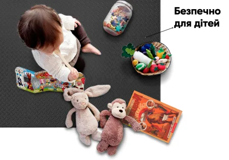 Татамі мат EasyFit 8 шт (30х30х1 см) хвіст ластівки чорний