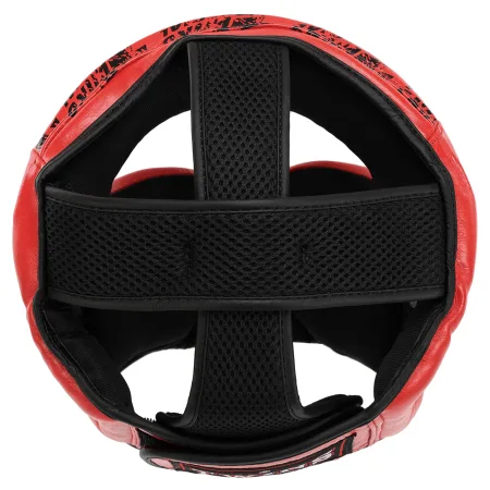 Шолом боксерський з повним захистом шкіряний TWINS розмір Червоний S
