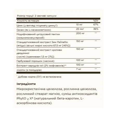 Prostate Support - 60 капсул