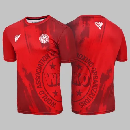 Спортивна футболка RDX WAKO T1 з короткими рукавами Red S