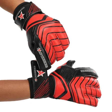 Воротарські рукавички SOCCER STAR 8 - чорне-червоний