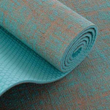 Килимок для йоги джутовий (Yoga mat)LB 183 см 68 см 4 мм блакитний