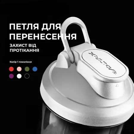 Шейкер спортивний електричний VOLTRX VortexBoost 600 мл. Tritan White