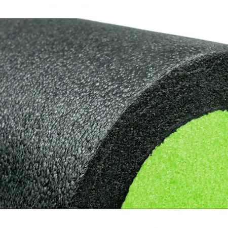 Масажний ролик роллер гладкий PowerPlay 4021 Fitness Roller Чорно зелений 45x15 см.