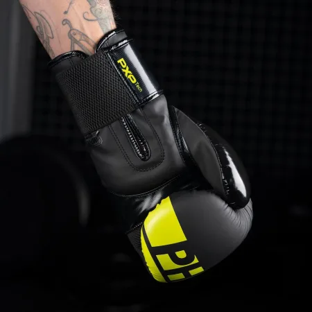 Боксерські рукавиці Phantom APEX Elastic Neon Black/Yellow 10 унцій (бинти 4 м. в подарунок)