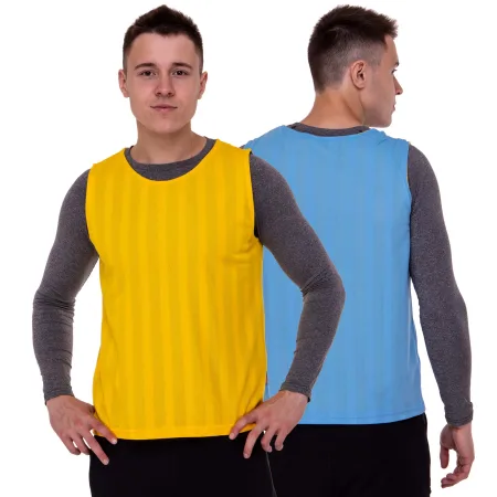 Манішка для футболу двостороння синій-салатовий