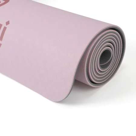 Килимок для фітнесу та йоги Sport TPE+TC 6 мм - світлий фіолетовий - сірий