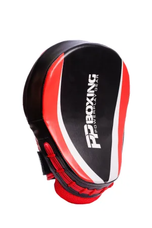 Лапи боксерські PowerPlay 3050 чорно червоні PU [пара]