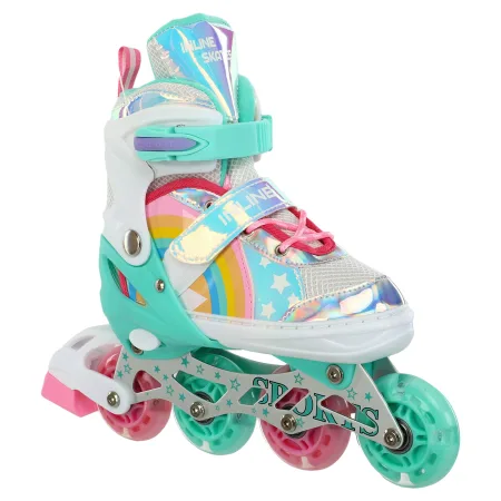 Ролики Best Roller розмір 29-33 біло-бірюзово-рожевий 81097-S