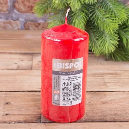 Свічка столова циліндр Bispol sw60/120 030 червонй