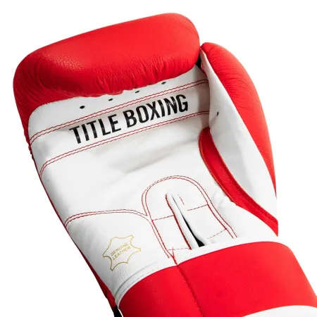 Рукавички Боксерські рукавиці TITLE Boxing Pro Style Leather 3,0 Red/White 12 унцій (бинти 4м. в комплекті)