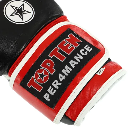 Рукавички боксерські шкіряні TT PERFORMANCE 10-14 унцій чорно-червоний 14