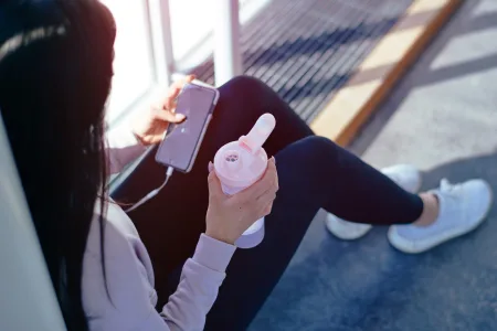 Шейкер спортивний SmartShake Slim - 500 мл Бавовняний Рожевий Світлий Лавандовий