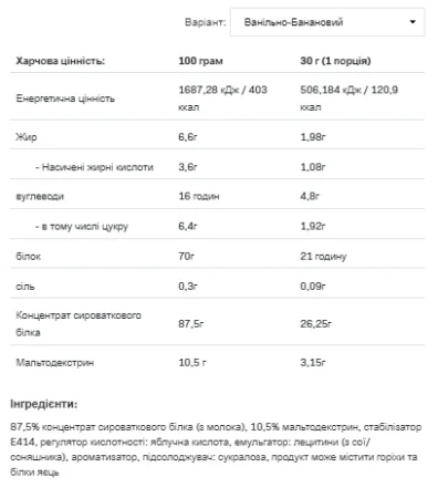 Whey Protein - 2,27 кг Ваніль Банан