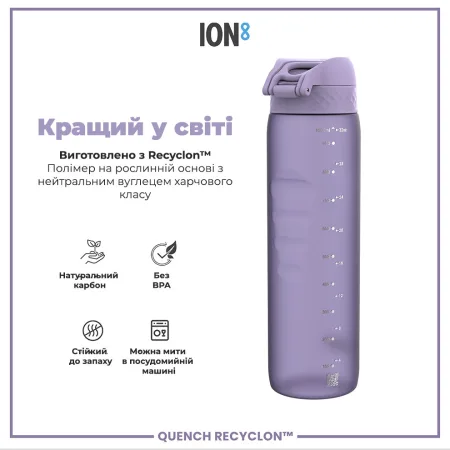 Пляшка для води ION8 1000 мл. (ЕКО пляшка) BPA Free, Light Purple