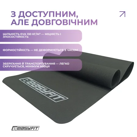 Килимок для фітнесу EasyFit EVA 3 мм (чорний)
