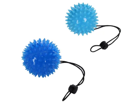 Масажний м’яч зі шнурком 6,5 см синій