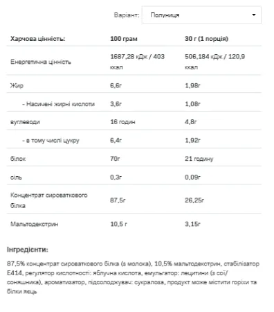 Whey Protein - 908 г Полуниця