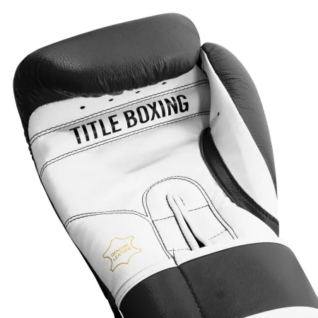 Рукавички боксерські рукавиці TITLE Boxing Pro Style Leather 3,0 Black/White 12 унцій (бинти 4 м. в комплекті)
