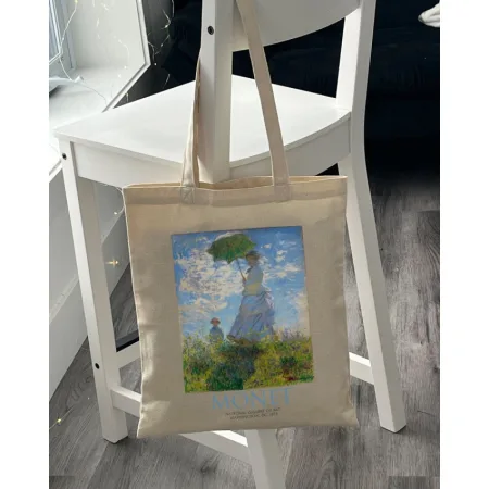 Екошопер BookOpt ВК4087 MONET жінка з парасолькою бежевий