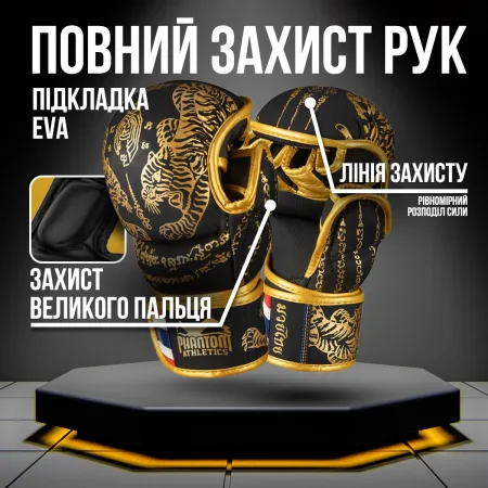 Рукавиці для ММА Phantom Muay Thai Black Gold S/M